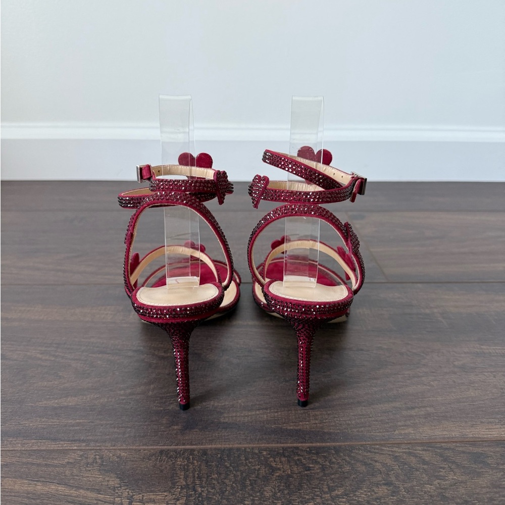 Mach & Mach Petit Coeur 85MM Strass Suede Sandals - Picture 7 of 13